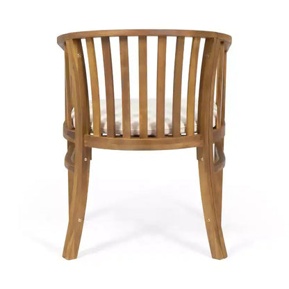 Christopher Knight Home Estrella — Ensemble de salle à manger moderne de 7 pièces pour patio en acacia avec table à lattes et coussins