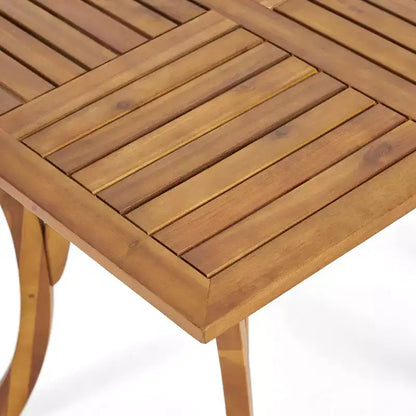 Ensemble de salle à manger d'extérieur moderne 5 pièces Zola Christopher Knight Home en acacia avec table carrée à lattes