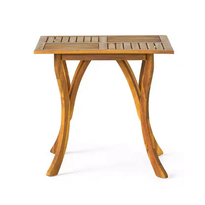 Ensemble de salle à manger d'extérieur moderne 5 pièces Zola Christopher Knight Home en acacia avec table carrée à lattes