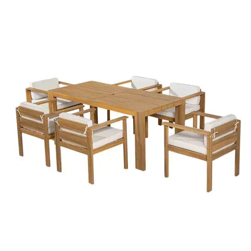 Set da pranzo da patio per tutte le stagioni Polibi 7 pezzi