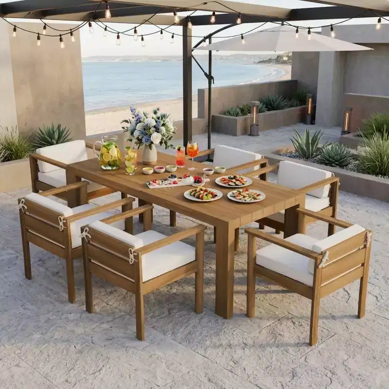 Set da pranzo da patio per tutte le stagioni Polibi 7 pezzi
