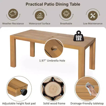 Set da pranzo da patio per tutte le stagioni Polibi 7 pezzi