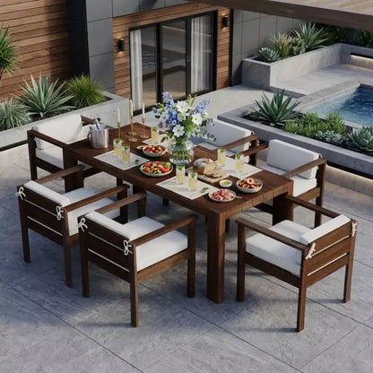 Set da pranzo da patio per tutte le stagioni Polibi 7 pezzi