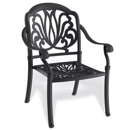 Set da pranzo da 5 pezzi rettangolare in alluminio fuso per patio, per esterni, giardino, terrazza, bordo piscina con cuscini