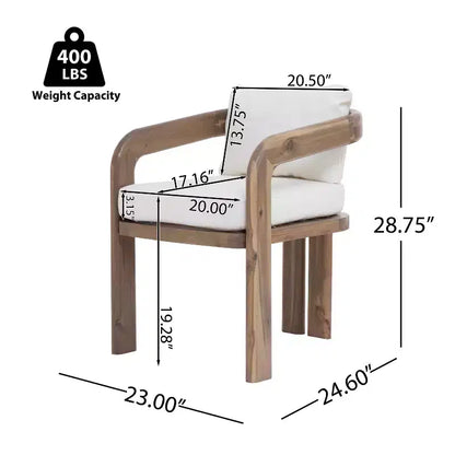 Christopher Knight Home Kesden, set da pranzo rustico per esterni in 7 pezzi, in legno di acacia, con sedie con schienale curvo