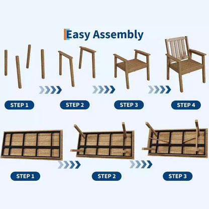 Set da Pranzo da Esterno 5 Pezzi per 4 Persone, Arredamento da Giardino in HDPE per Tutte le Stagioni con Foro per Ombrellone, Sedie Moderne Senza Braccioli per Giardino e Terrazza
