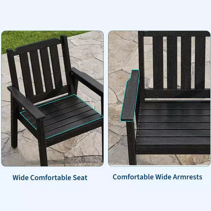 Set da Pranzo da Esterno 5 Pezzi per 4 Persone, Arredamento da Giardino in HDPE per Tutte le Stagioni con Foro per Ombrellone, Sedie Moderne Senza Braccioli per Giardino e Terrazza