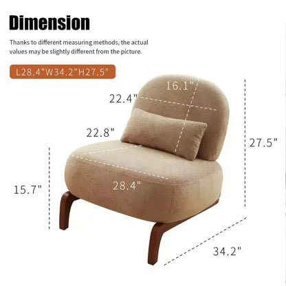 Moderna sedia imbottita graziosa, comoda poltrona senza braccioli per salotto, camera da letto, appartamento o balcone - Panipeachy