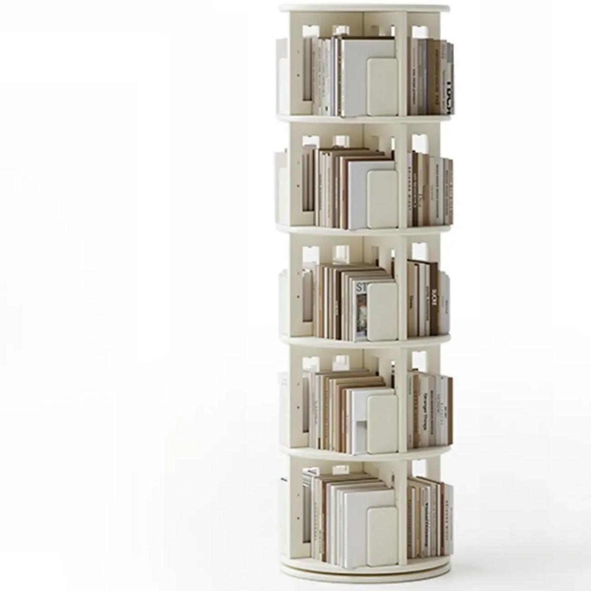 Bibliothèque verticale ouverte à l'arrière en hévéa pivotante avec tiroir