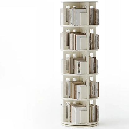 Bibliothèque verticale ouverte à l'arrière en hévéa pivotante avec tiroir