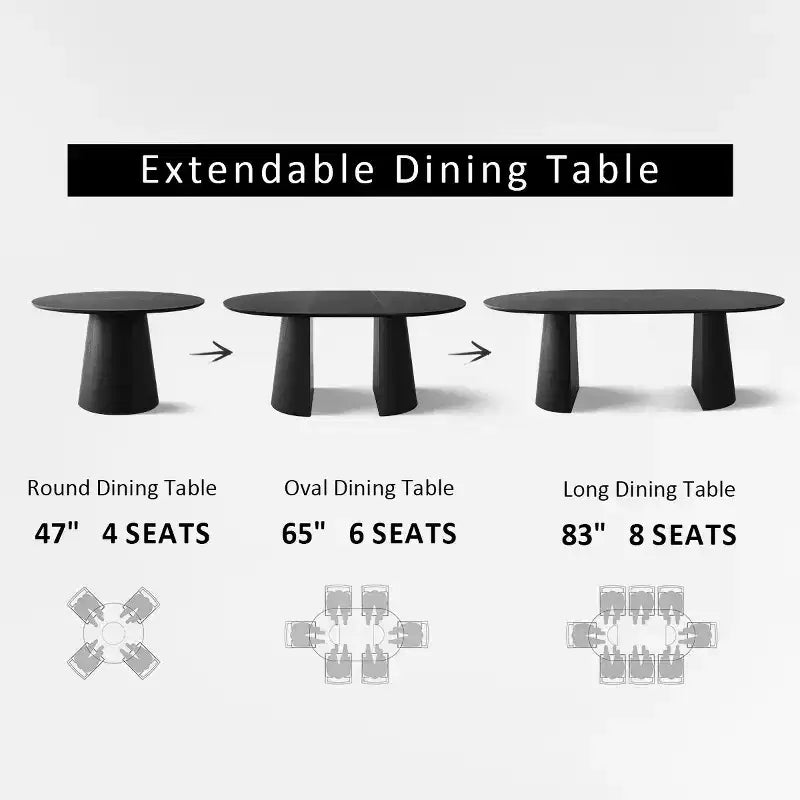 Set tavolo da pranzo allungabile da 120-210 cm per 4 persone, tavolo nero e 4 sedie da pranzo imbottite in velluto con gambe in metallo, stile moderno