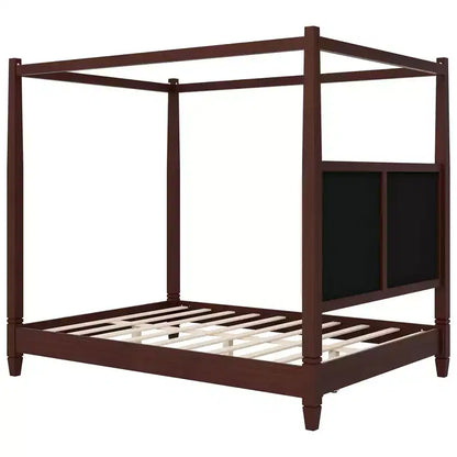 Letto a baldacchino con testiera imbottita