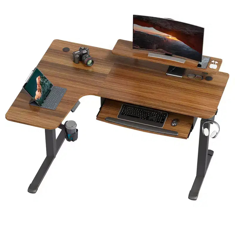 Scrivania angolare EUREKA ERGONOMIC 60x23 regolabile in altezza con set di accessori