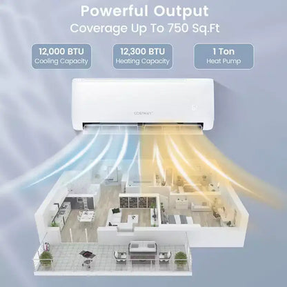 Climatiseur mobile Costway 12 000 BTU avec pompe à chaleur et télécommande