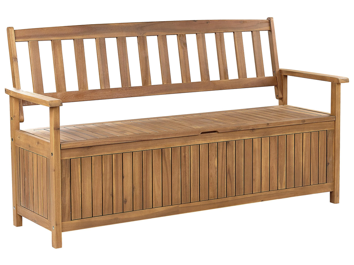 Panchina da giardino 160 cm con contenitore Legno d'acacia Marrone