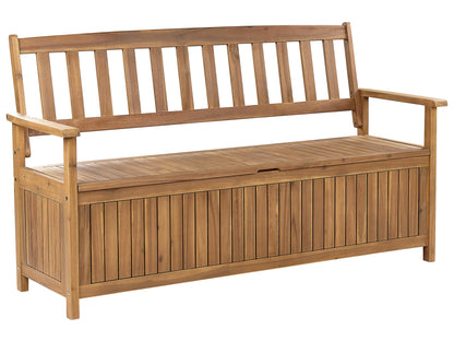 Panchina da giardino 160 cm con contenitore Legno d'acacia Marrone