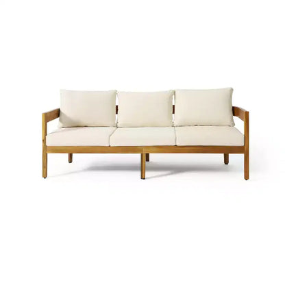 Christopher Knight Home Safira Ensemble de conversation 5 pièces en bois d'acacia rustique pour patio avec coussins épais