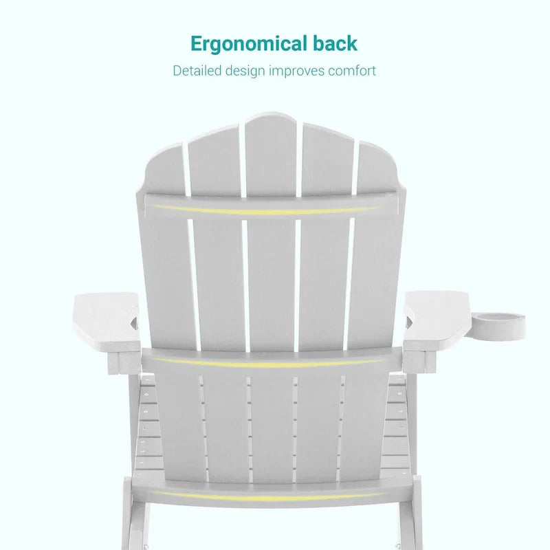 Bonosuki Set di 2 sedie Adirondack pieghevoli per patio e braciere