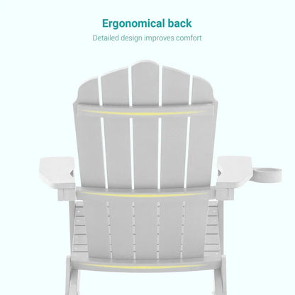Bonosuki Set di 2 sedie Adirondack pieghevoli per patio e braciere