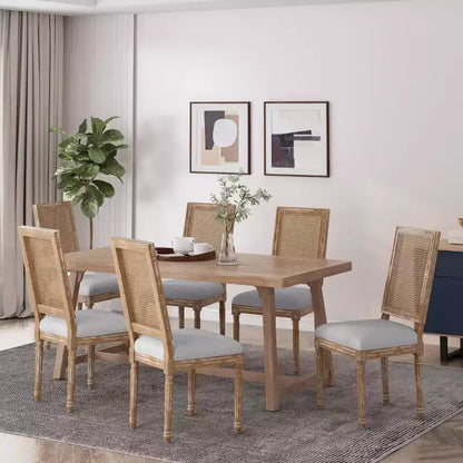 Lot de 6 chaises de salle à manger Regina en bois et cannage de style campagne française - Christopher Knight Home