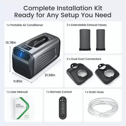 Condizionatore portatile Waykar 3-in-1 da 5000 BTU con deumidificatore e telecomando per tenda, campeggio e camper
