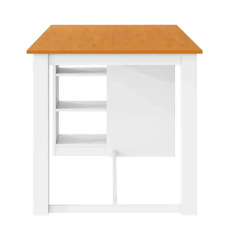 Set da pranzo a 5 pezzi in stile rustico ad altezza bancone per 4 persone, set da tavolo da bar in legno con ripiani e 4 sedie imbottite