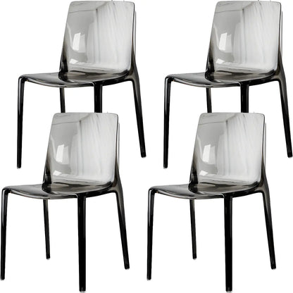 Chaise de salle à manger sans accoudoirs à dossier bas en acrylique ambre
