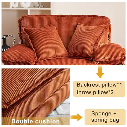 56.9 W Poltrona Oversize con Pouf, Poltrona da Lettura per Camera da Letto, Divano Letto Pigro, Poltrona Reclinabile Singola Moderna Oversize