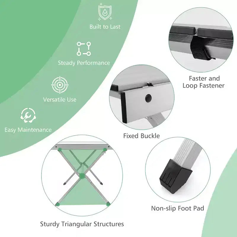 Tavolo da campeggio portatile in alluminio Costway per 4-6 persone, leggero, pieghevole, grigio/marrone
