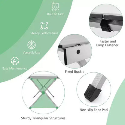 Tavolo da campeggio portatile in alluminio Costway per 4-6 persone, leggero, pieghevole, grigio/marrone