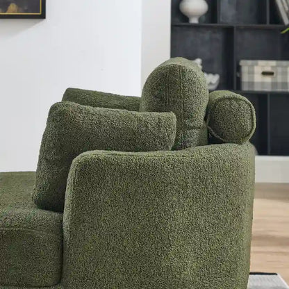 Poltrona a botte girevole di grandi dimensioni con pouf contenitore a forma di luna