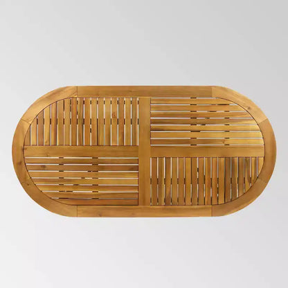 Set da pranzo ovale da 7 pezzi Hermosa in legno di acacia - Teak/Crema - Christopher Knight Home