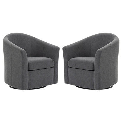 Lot de 2 fauteuils pivotants modernes avec accoudoirs pour salon