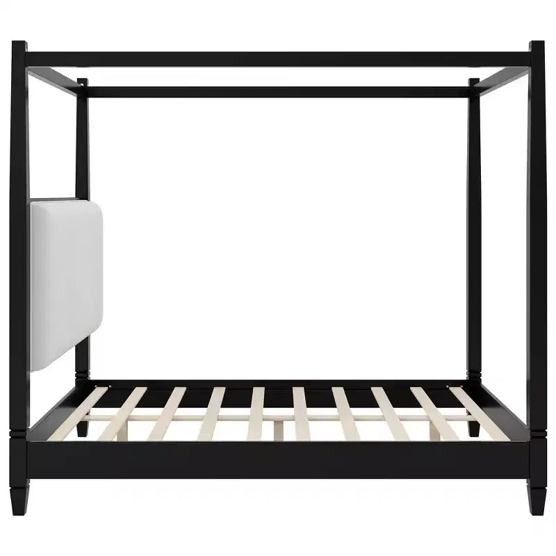 Letto a baldacchino con testiera imbottita
