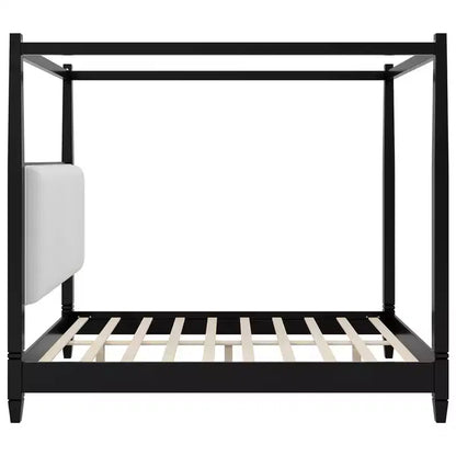 Letto a baldacchino con testiera imbottita