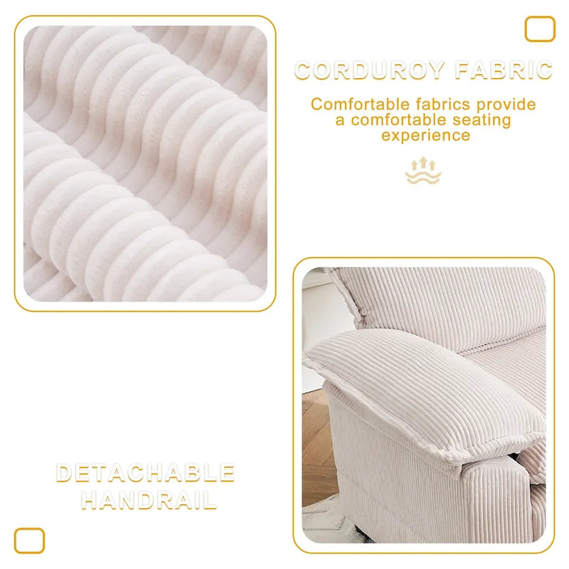 56.9 W Poltrona Oversize con Pouf, Poltrona da Lettura per Camera da Letto, Divano Letto Pigro, Poltrona Reclinabile Singola Moderna Oversize