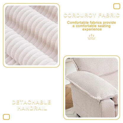 56.9 W Poltrona Oversize con Pouf, Poltrona da Lettura per Camera da Letto, Divano Letto Pigro, Poltrona Reclinabile Singola Moderna Oversize
