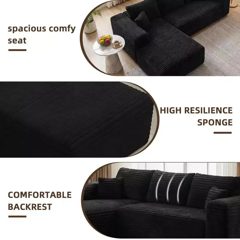 MAYEERTY 106 Canapé-lit de compression en velours côtelé à larges côtes, canapé-lit convertible pour salon et chambre d'amis