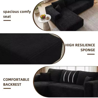 MAYEERTY 106 Canapé-lit de compression en velours côtelé à larges côtes, canapé-lit convertible pour salon et chambre d'amis