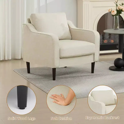 Poltrona accent mid-century, sedie moderne e comode per soggiorno, poltrona imbottita, sedia laterale comoda, per camera da letto e soggiorno