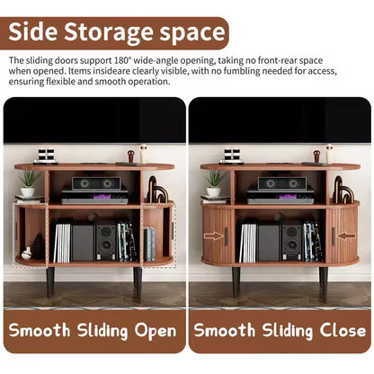 Mobile GDFStudio Emerson in legno per giradischi stile Mid-Century Modern