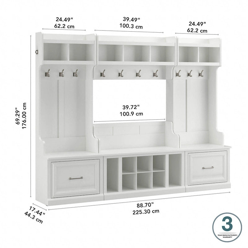 Set per l'ingresso Woodland con appendiabiti di Bush Furniture