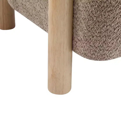 Christopher Knight Home Bram Poltrona d'Appoggio in Bouclé e Legno di Gomma con Schienale Curvo Aperto