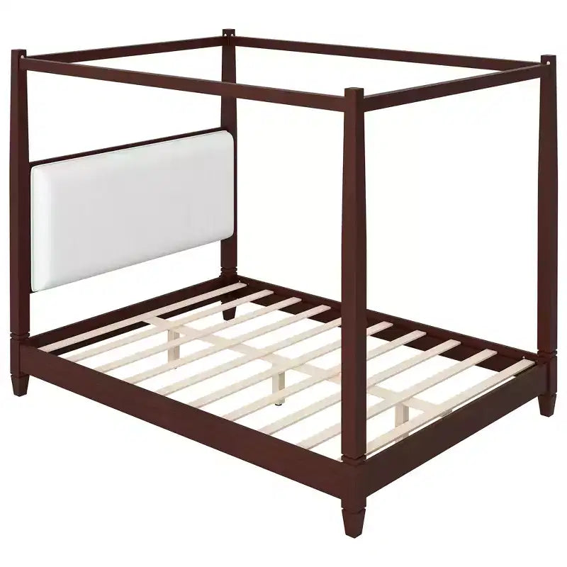 Letto a baldacchino con testiera imbottita