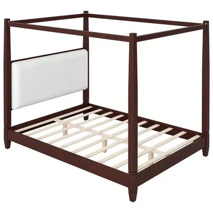 Letto a baldacchino con testiera imbottita