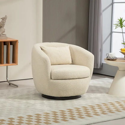 Fauteuil club pivotant rembourré avec rangement, chaise d'appoint moderne pour salon, chambre, bureau ou coin lecture