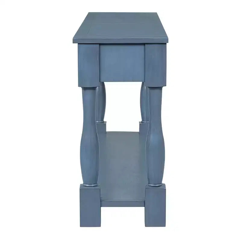 Whisen Console Longue Rectangulaire en Bois de Style Méditerranéen avec Tiroirs et Étagère