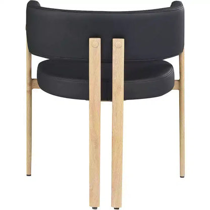 Meridian Furniture, Sedia da pranzo Gideon in pelle vegana nera, Set da 2