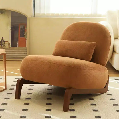 Moderna sedia imbottita graziosa, comoda poltrona senza braccioli per salotto, camera da letto, appartamento o balcone - Panipeachy