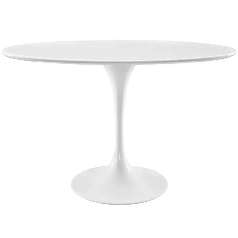Tavolo da pranzo ovale con piano in legno 48 Lippa bianco - Modway: Elegante arredo cucina moderno, per 4 persone